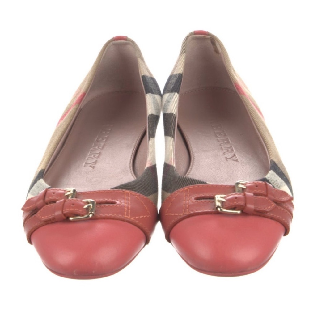 Burberry pink and Tan Checkered Flats